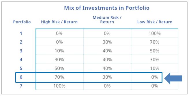 Finametrica's Mix of Investments in Portfolio